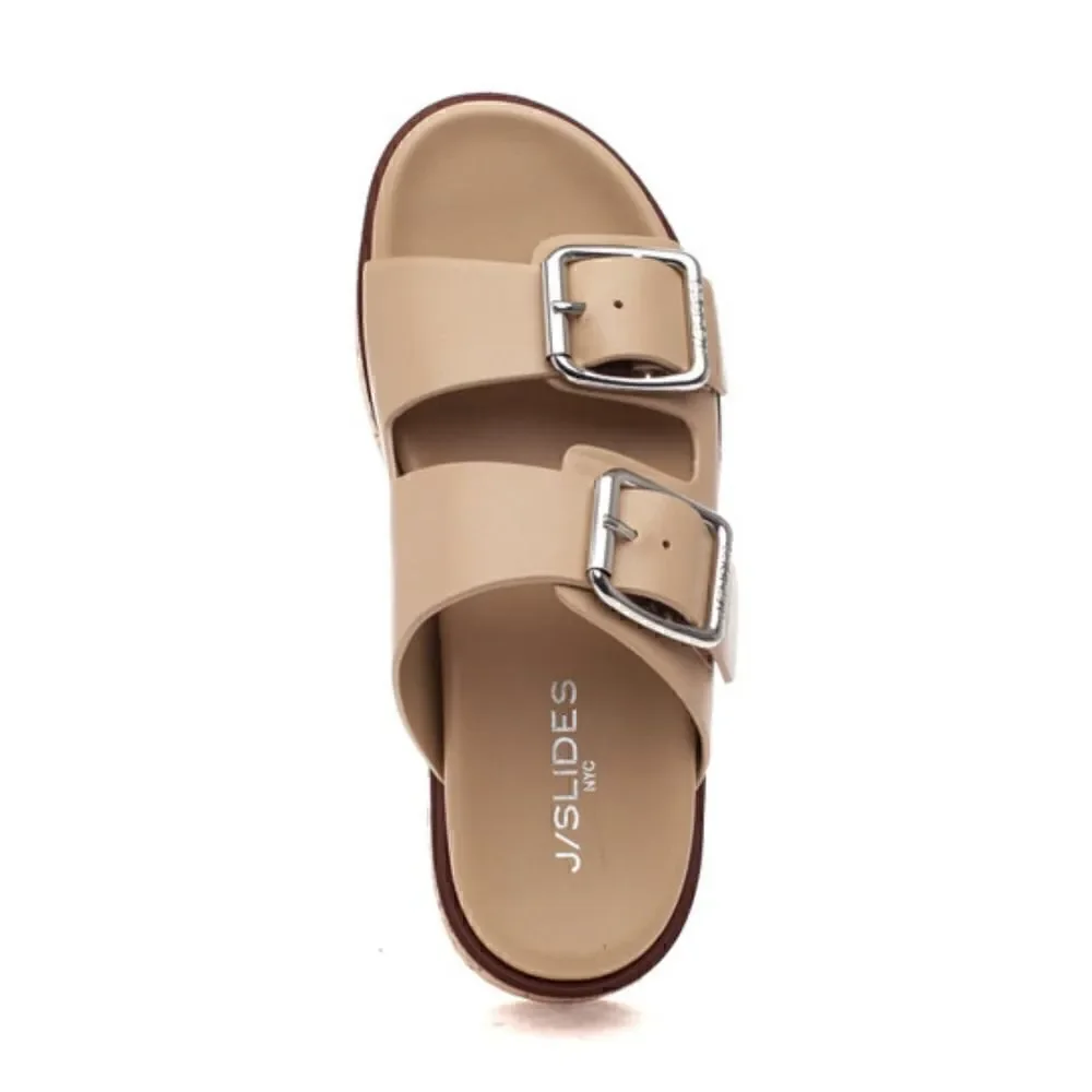 J/Slides NYC BELINDA Sand Leather Sandals MSRP: $169.00